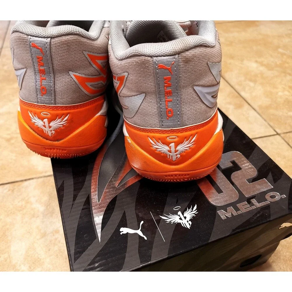 Puma MB.02 JR Platinum Gray Ultra Orange Size 7 Style 378358-02 come in box